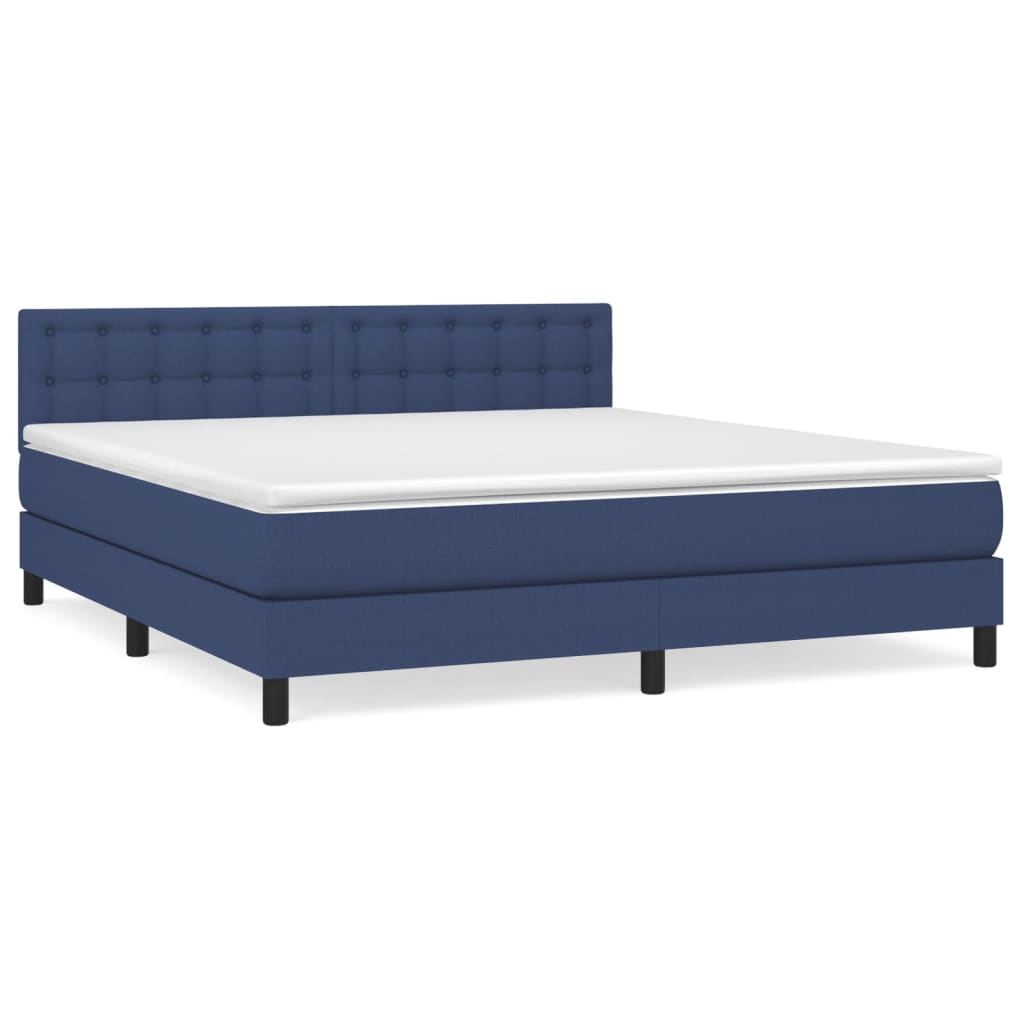 Giroletto a Molle con Materasso Blu 160x200 cm in Tessuto | homemem39