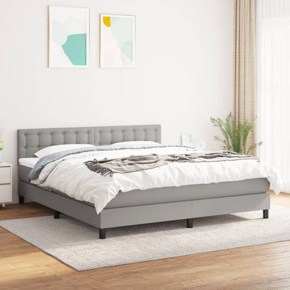 Giroletto a Molle con Materasso Grigio Chiaro180x200 cm Tessuto | homemem39