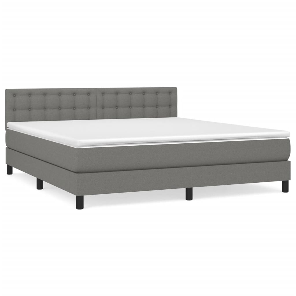 Giroletto a Molle con Materasso Grigio Scuro 180x200 cm Tessuto | homemem39