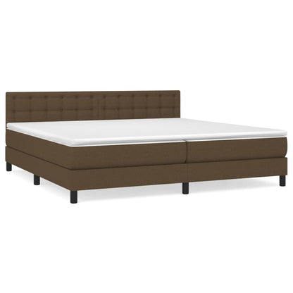 Giroletto a Molle con Materasso Marrone Scuro 200x200cm Tessuto | homemem39