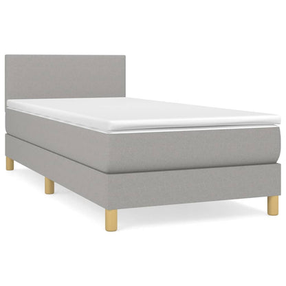 Giroletto a Molle con Materasso Grigio Chiaro 80x200 cm Tessuto | homemem39