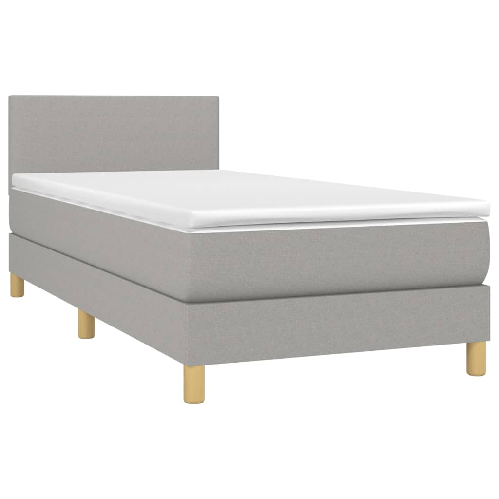 Giroletto a Molle con Materasso Grigio Chiaro 80x200 cm Tessuto | homemem39