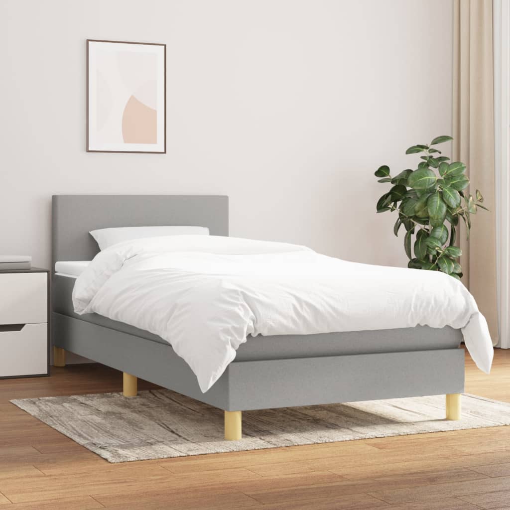 Giroletto a Molle con Materasso Grigio Chiaro 80x200 cm Tessuto | homemem39