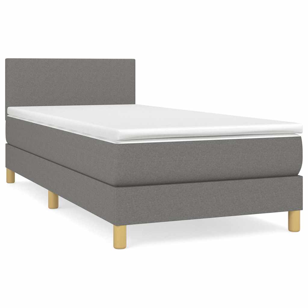 Giroletto a Molle con Materasso Grigio Scuro 80x200 cm Tessuto | homemem39