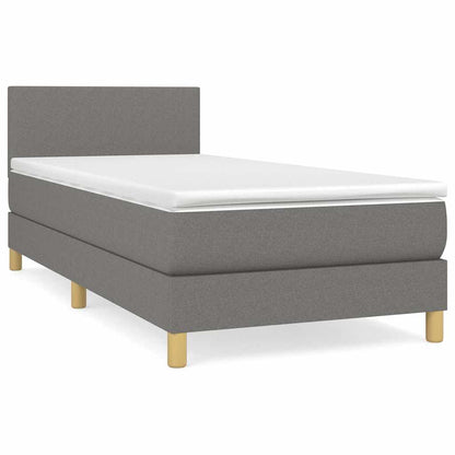 Giroletto a Molle con Materasso Grigio Scuro 80x200 cm Tessuto | homemem39