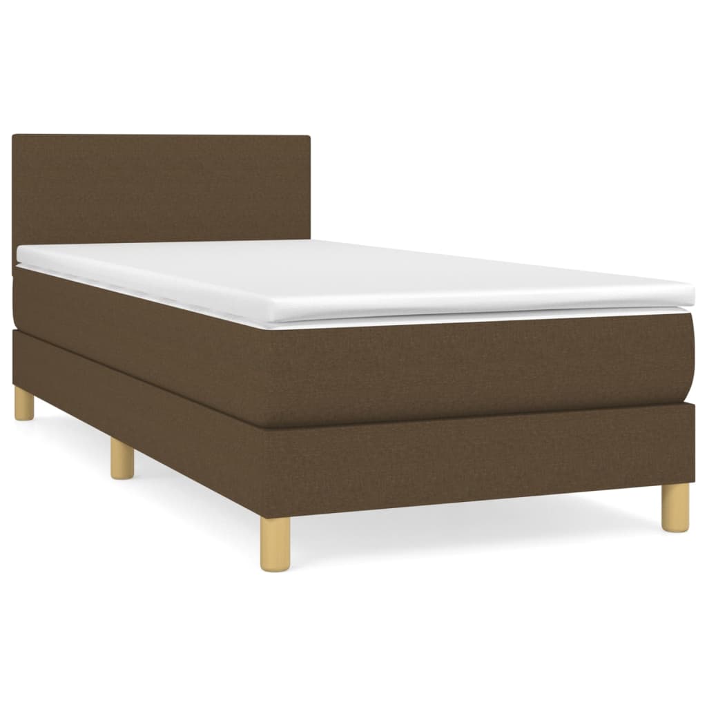Giroletto a Molle con Materasso Marrone Scuro 80x200 cm Tessuto | homemem39