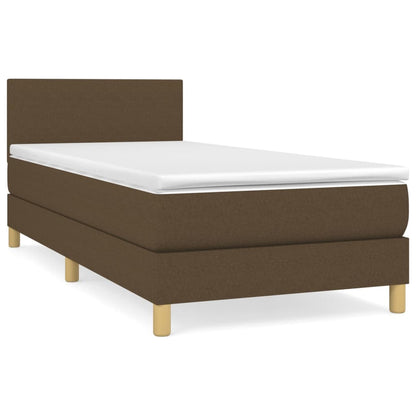 Giroletto a Molle con Materasso Marrone Scuro 80x200 cm Tessuto | homemem39