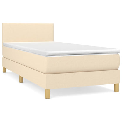 Giroletto a Molle con Materasso Crema 80x200 cm inTessuto | homemem39