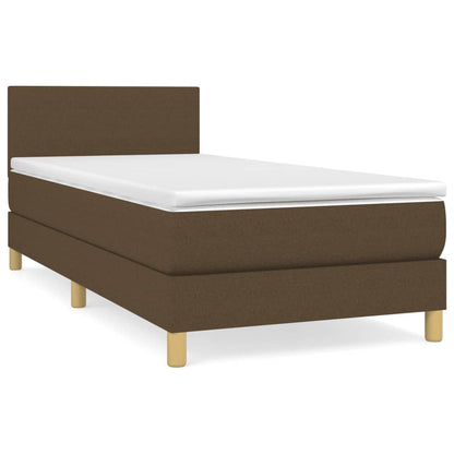 Giroletto a Molle con Materasso Marrone Scuro 90x200 cm Tessuto | homemem39
