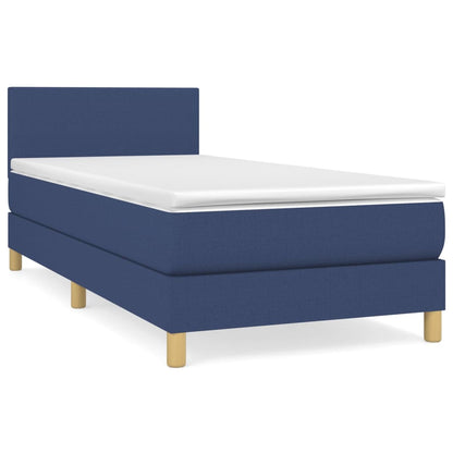 Giroletto a Molle con Materasso Blu 100x200 cm in Tessuto | homemem39