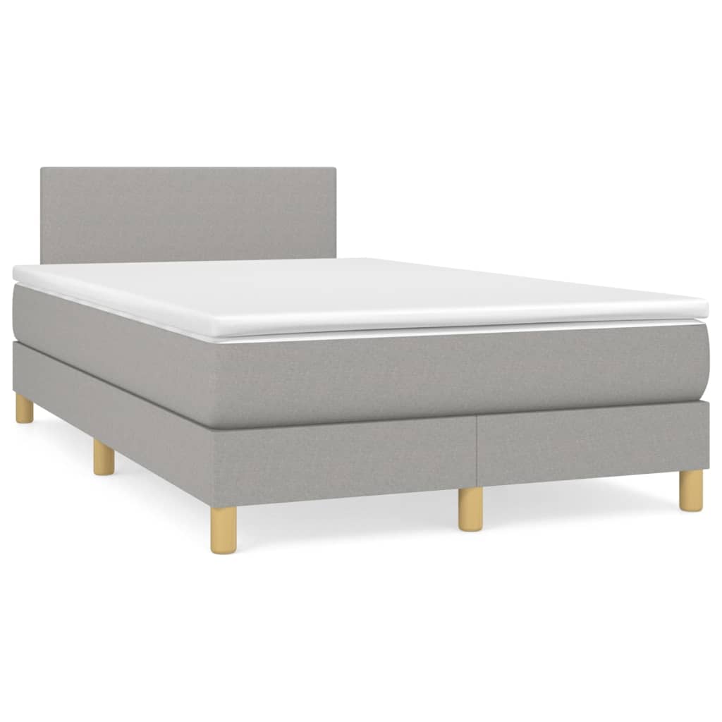 Giroletto a Molle con Materasso Grigio Chiaro 120x200cm Tessuto | homemem39