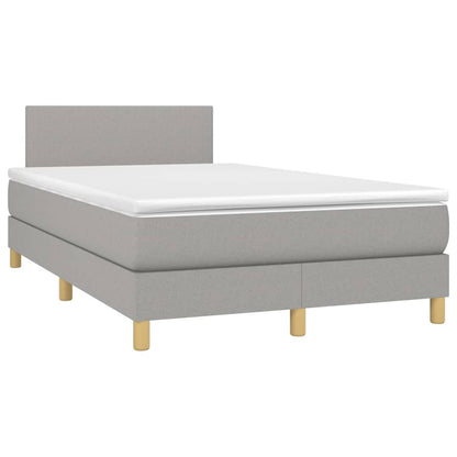 Giroletto a Molle con Materasso Grigio Chiaro 120x200cm Tessuto | homemem39