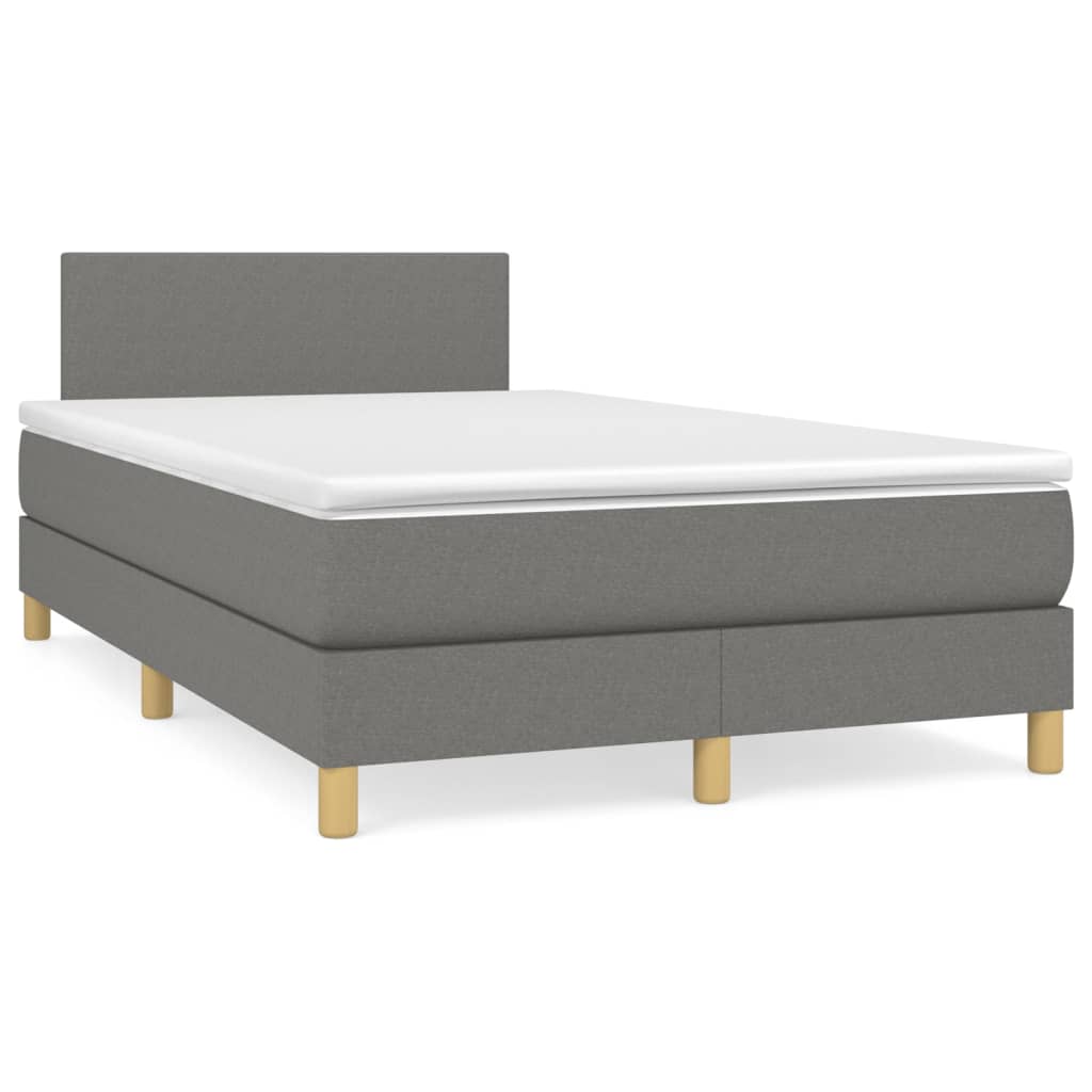 Giroletto a Molle con Materasso Grigio Scuro 120x200 cm Tessuto | homemem39
