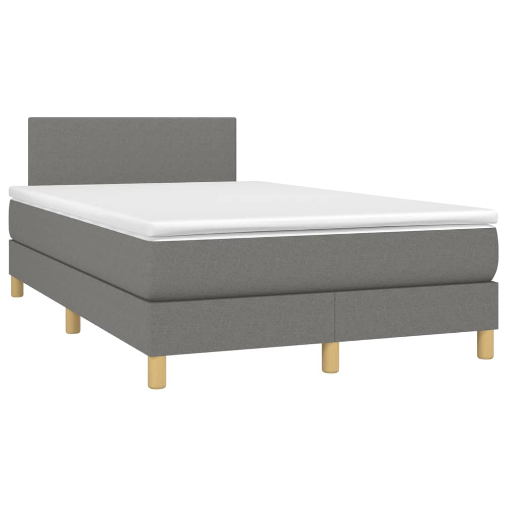Giroletto a Molle con Materasso Grigio Scuro 120x200 cm Tessuto | homemem39