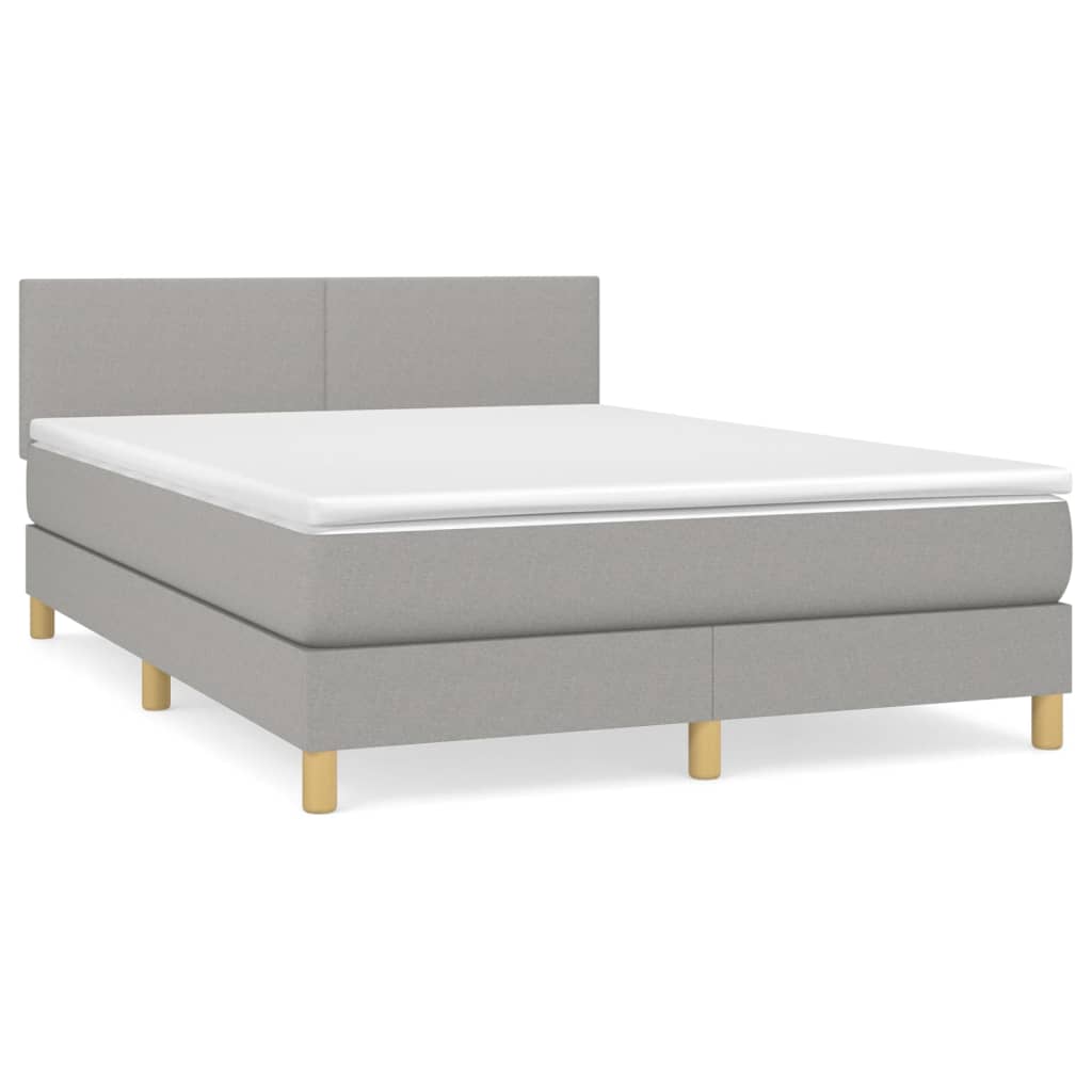 Giroletto a Molle con Materasso Grigio Chiaro 140x190cm Tessuto | homemem39