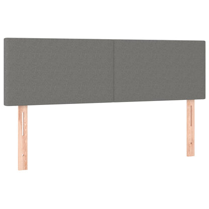 Giroletto a Molle con Materasso Grigio Scuro 140x190 cm Tessuto