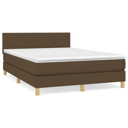 Giroletto a Molle con Materasso Marrone Scuro 140x190cm Tessuto | homemem39