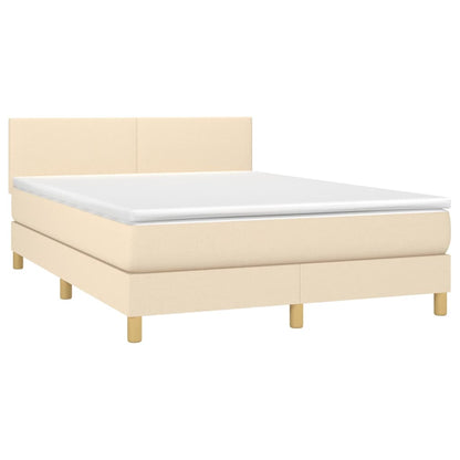 Giroletto a Molle con Materasso Crema 140x200 cm in Tessuto | homemem39