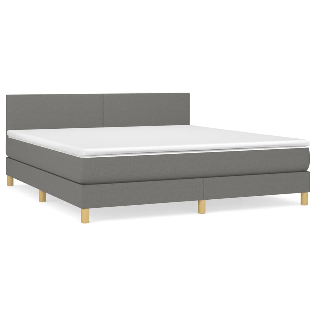 Giroletto a Molle con Materasso Grigio Scuro 160x200 cm Tessuto | homemem39