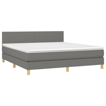 Giroletto a Molle con Materasso Grigio Scuro 160x200 cm Tessuto | homemem39