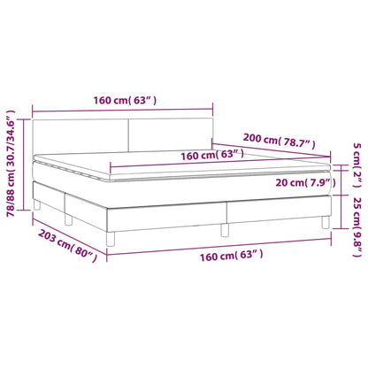 Giroletto a Molle con Materasso Marrone Scuro 160x200cm Tessuto | homemem39