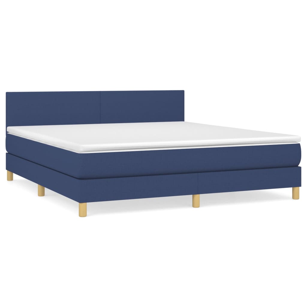 Giroletto a Molle con Materasso Blu 160x200 cm in Tessuto | homemem39