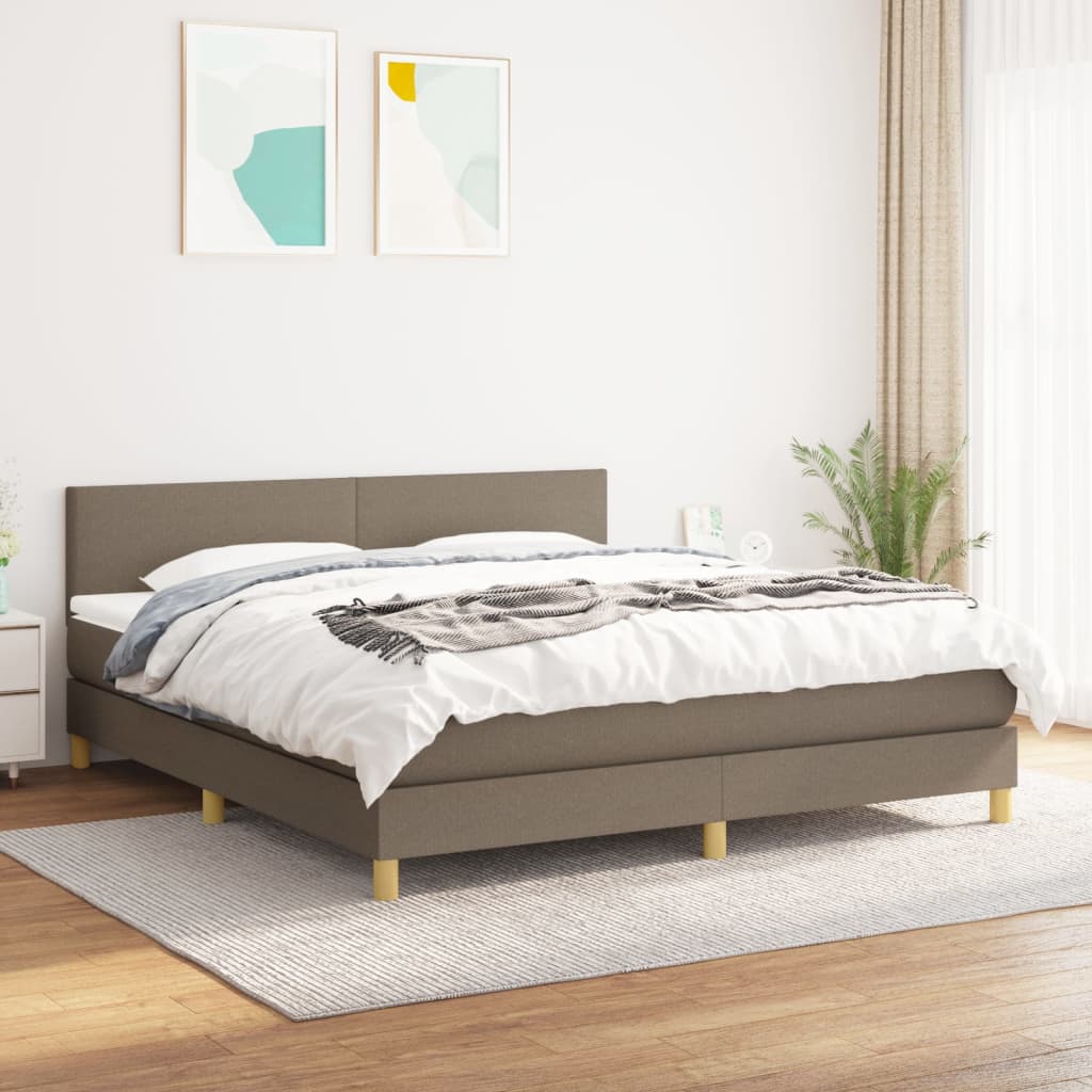Giroletto a Molle con Materasso Tortora 180x200 cm in Tessuto | homemem39