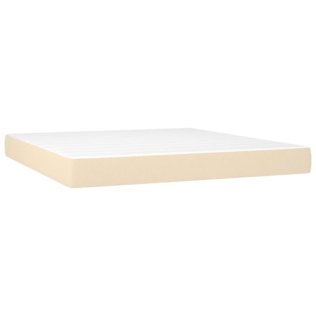 Giroletto a Molle con Materasso Crema 180x200 cm in Tessuto | homemem39