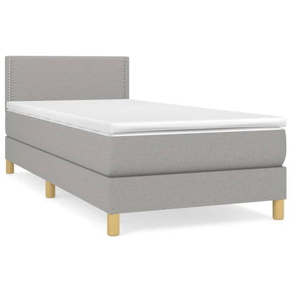 Giroletto a Molle con Materasso Grigio Chiaro 80x200 cm Tessuto | homemem39