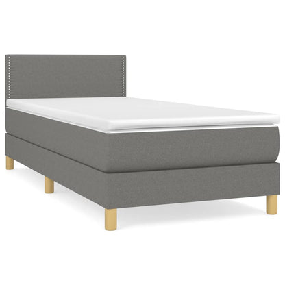 Giroletto a Molle con Materasso Grigio Scuro 80x200 cm Tessuto | homemem39