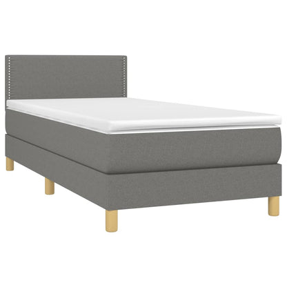 Giroletto a Molle con Materasso Grigio Scuro 80x200 cm Tessuto | homemem39