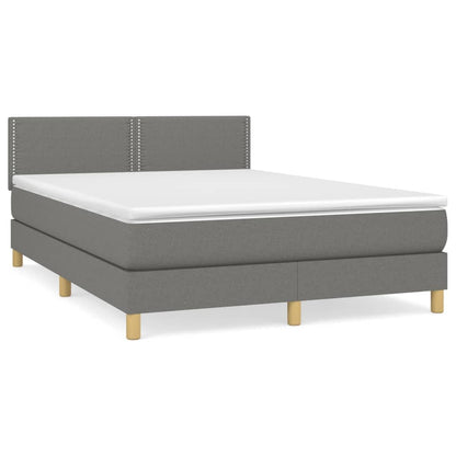 Giroletto a Molle con Materasso Grigio Scuro 140x190 cm Tessuto | homemem39