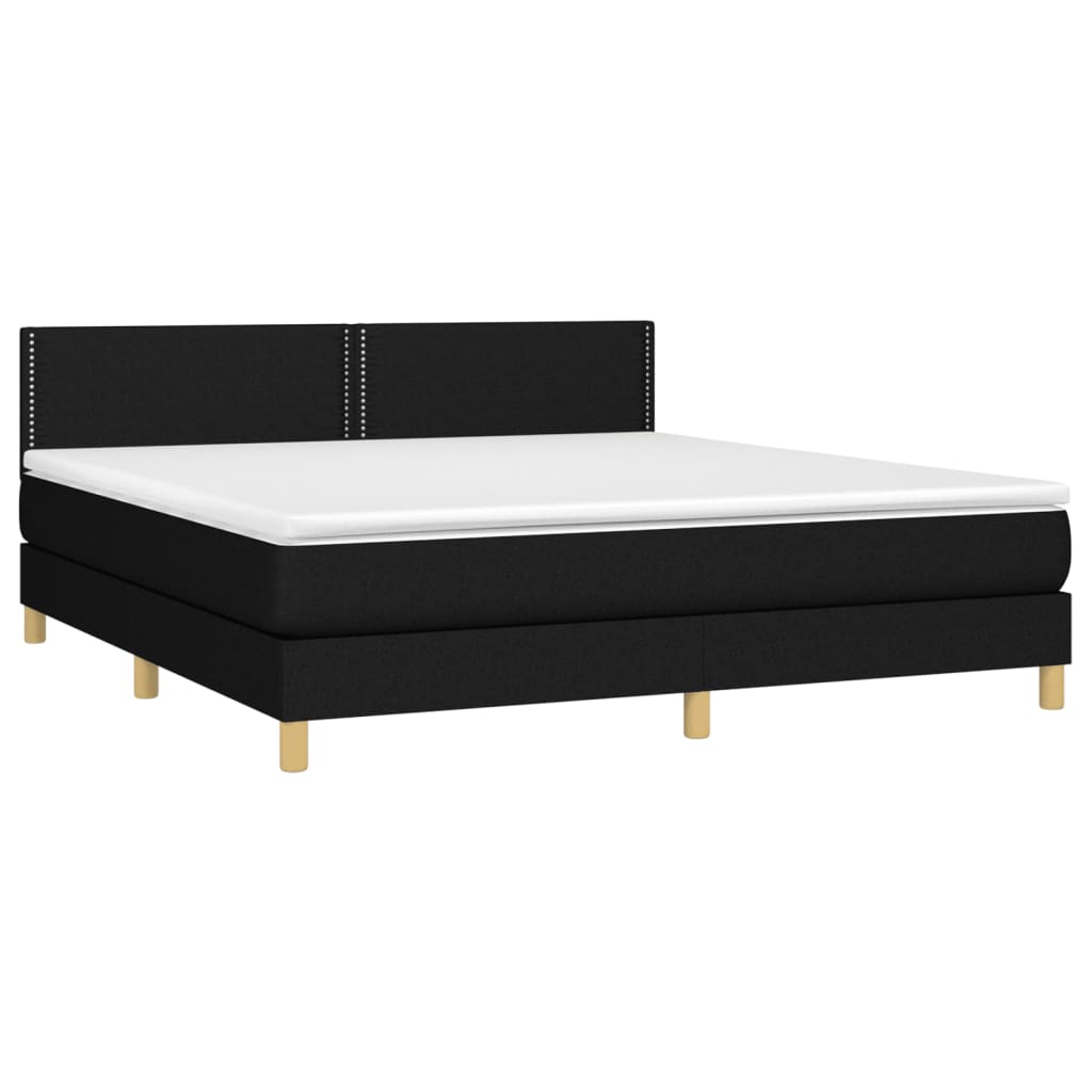 Giroletto a Molle con Materasso Nero 160x200 cm in Tessuto | homemem39