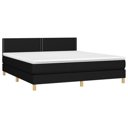 Giroletto a Molle con Materasso Nero 160x200 cm in Tessuto | homemem39