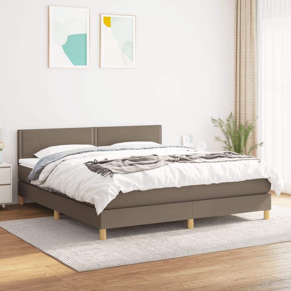 Giroletto a Molle con Materasso Tortora 180x200 cm in Tessuto | homemem39