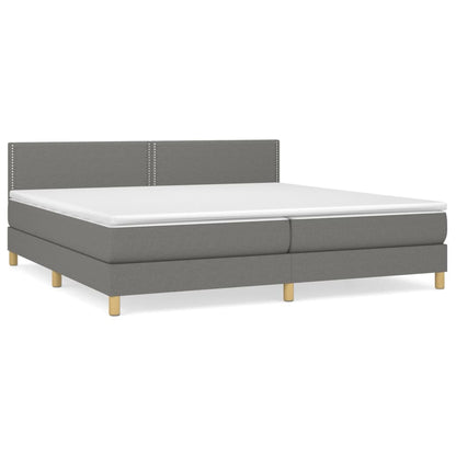 Giroletto a Molle con Materasso Grigio Scuro 200x200 cm Tessuto | homemem39