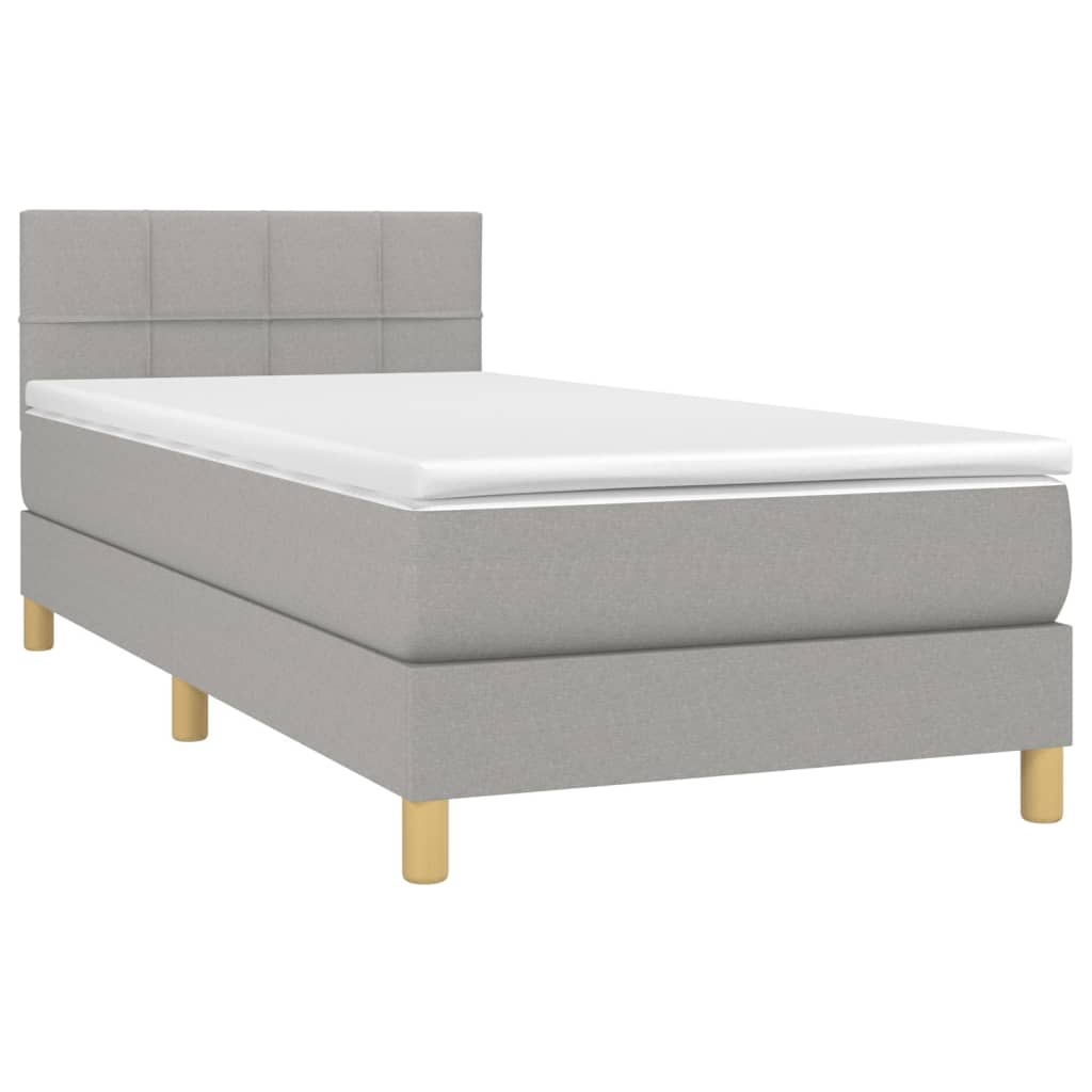 Giroletto a Molle con Materasso Grigio Chiaro 80x200 cm Tessuto | homemem39