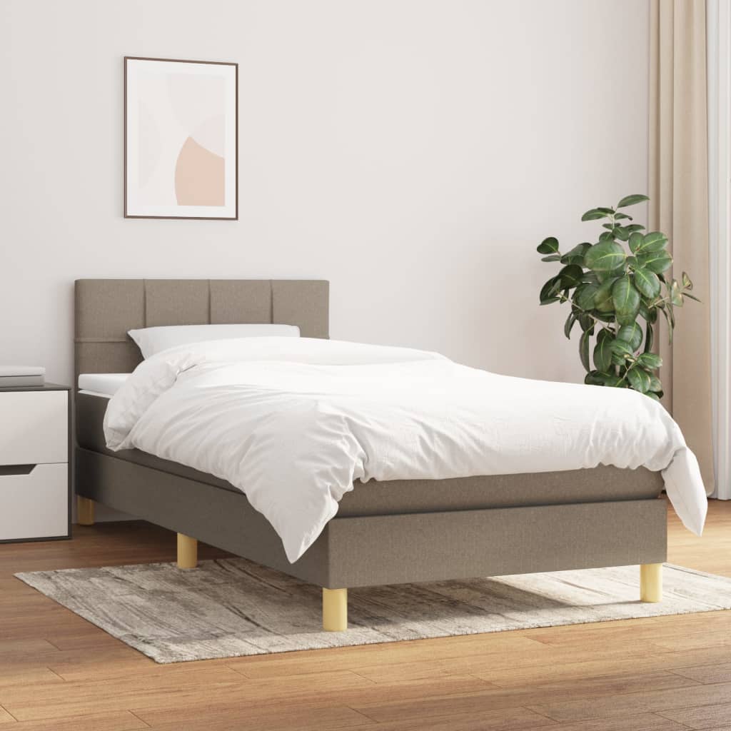 Giroletto a Molle con Materasso Tortora 100x200 cm in Tessuto | homemem39