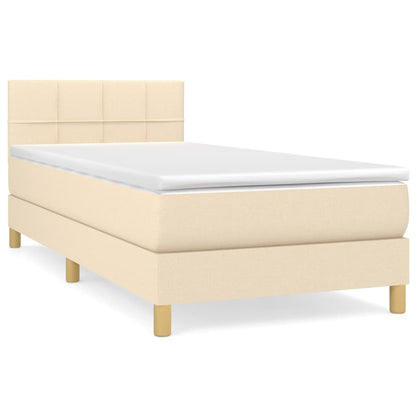 Giroletto a Molle con Materasso Crema 100x200 cm in Tessuto