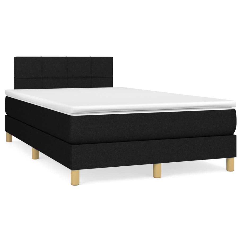 Giroletto a Molle con Materasso Nero 120x200 cm in Tessuto | homemem39