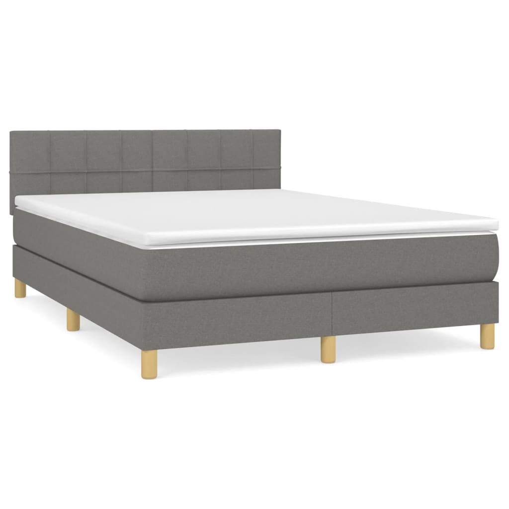 Giroletto a Molle con Materasso Grigio Scuro 140x190 cm Tessuto | homemem39