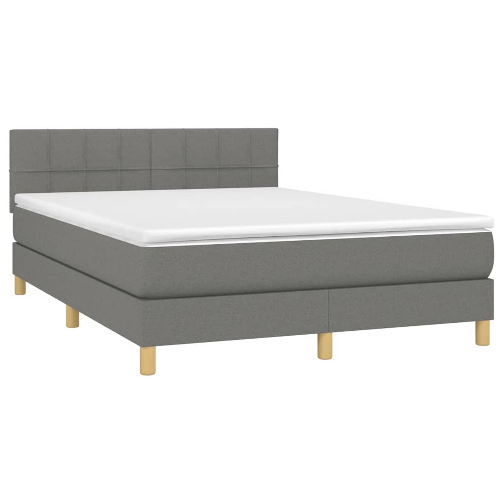 Giroletto a Molle con Materasso Grigio Scuro 140x190 cm Tessuto | homemem39