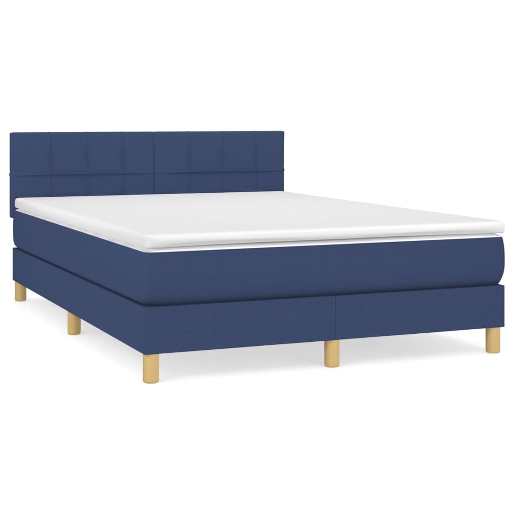 Giroletto a Molle con Materasso Blu 140x200 cm in Tessuto | homemem39
