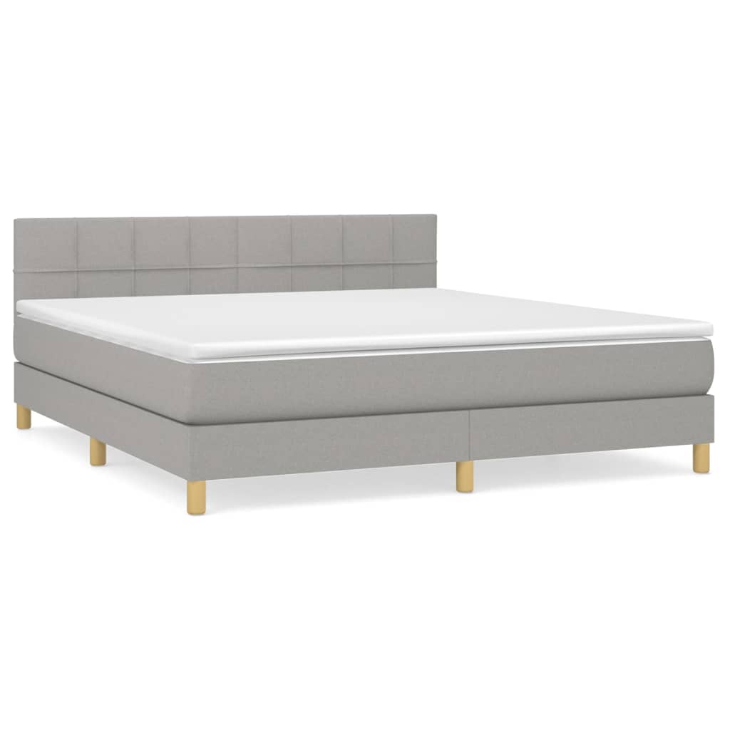 Giroletto a Molle con Materasso Grigio Chiaro160x200 cm Tessuto | homemem39