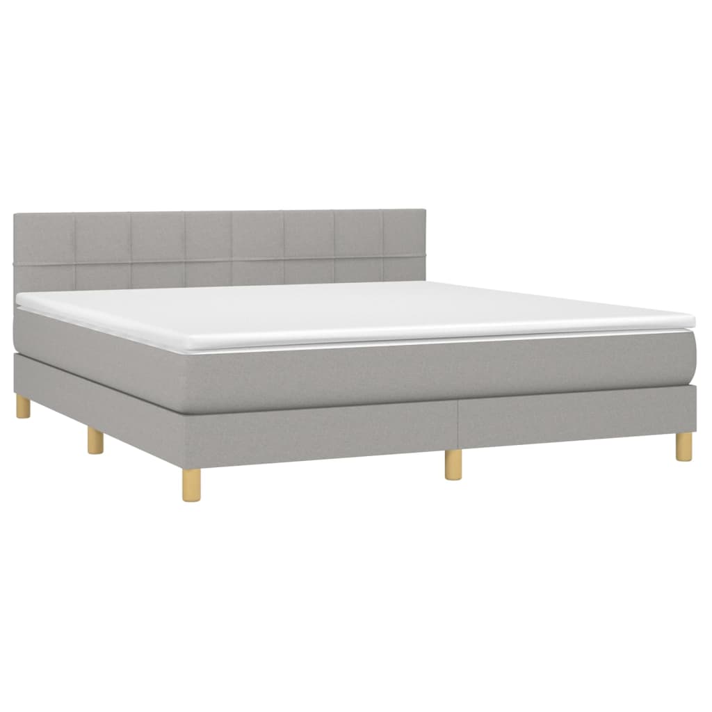 Giroletto a Molle con Materasso Grigio Chiaro160x200 cm Tessuto | homemem39