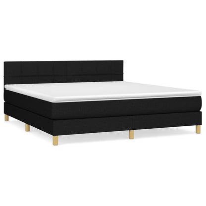Giroletto a Molle con Materasso Nero 160x200 cm in Tessuto | homemem39