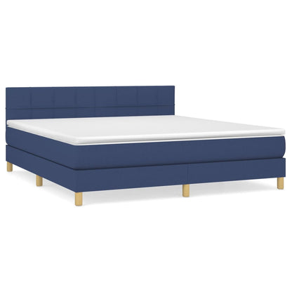 Giroletto a Molle con Materasso Blu 160x200 cm in Tessuto | homemem39