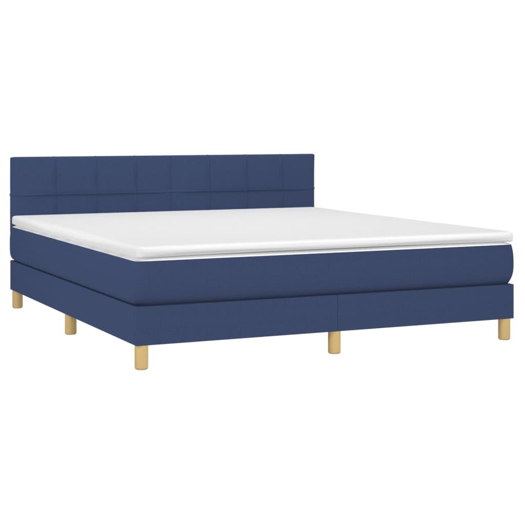 Giroletto a Molle con Materasso Blu 160x200 cm in Tessuto | homemem39