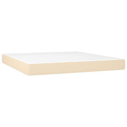 Giroletto a Molle con Materasso Crema 180x200 cm in Tessuto | homemem39