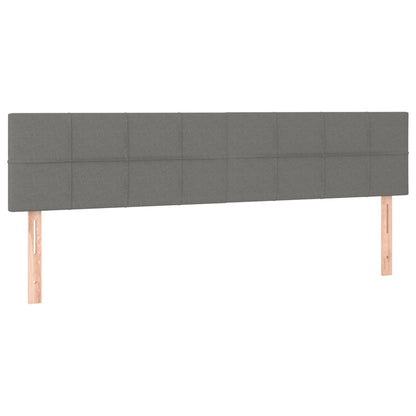 Giroletto a Molle con Materasso Grigio Scuro 200x200 cm Tessuto
